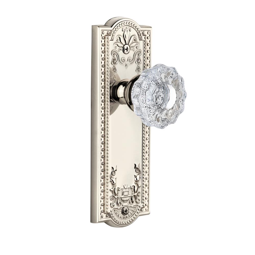 Grandeur by Nostalgic Warehouse PARVER Complete Passage Set Without Keyhole - Parthenon Plate with Versailles Knob in Polished Nickel